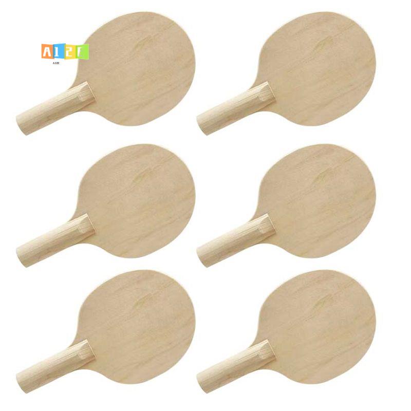 Table Tennis Kit - Набор из 6 неокрашенных деревянных ракеток